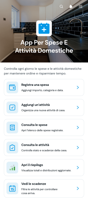 Applicazione per Spese e Attività Domestiche