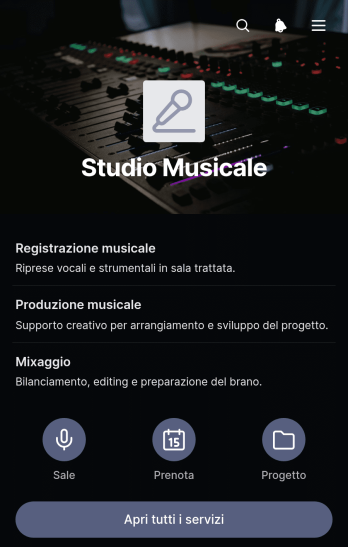 Applicazione per Studio Musicale