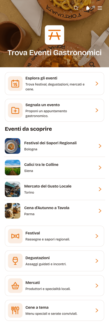 Applicazione per Trovare Eventi Gastronomici