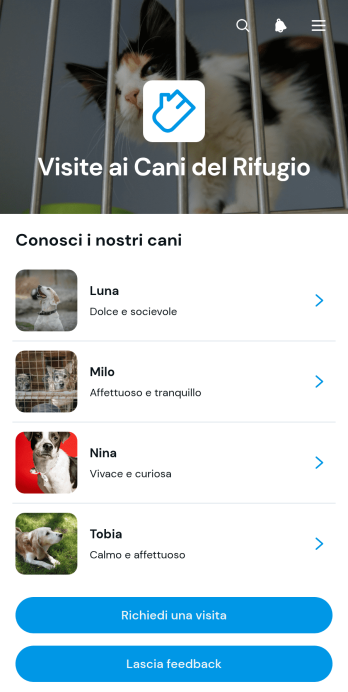Applicazione per Visite ai Cani del Rifugio