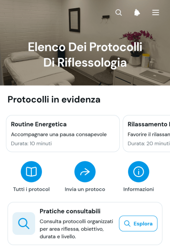 Applicazione Repertorio dei Protocolli di Riflessologia