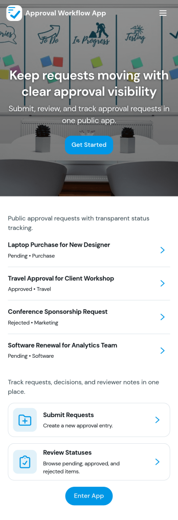 Approval Workflow App Template