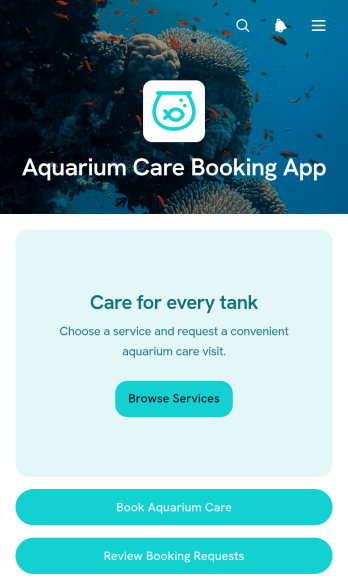 Aquarium Care Booking App Template