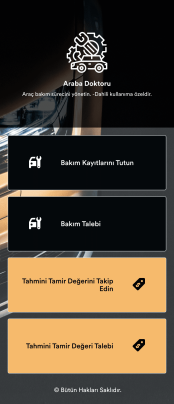 Araba Bakım Uygulama Șablonu