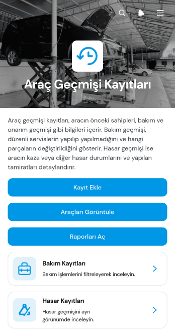 Araç Geçmiş Kayıtları Uygulama Șablonu