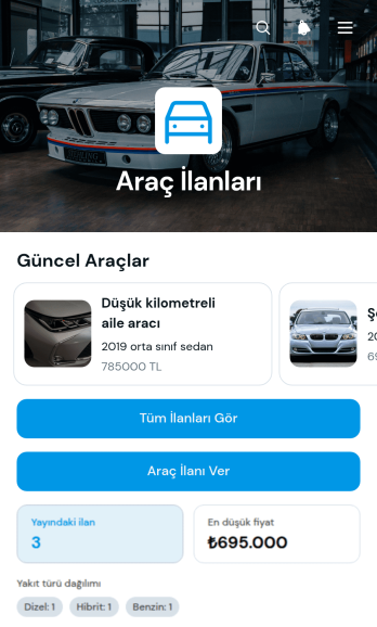 Araç İlanları Uygulama Șablonu