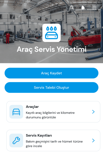 Araç Servis Yönetimi Uygulama Șablonu