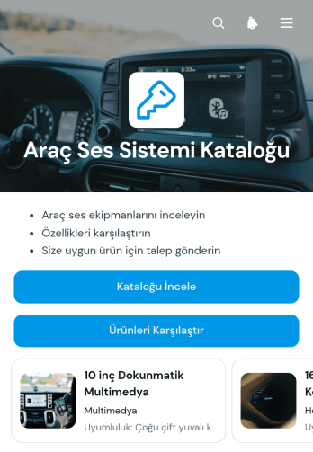 Araç Ses Sistemi Katalog Uygulama Șablonu