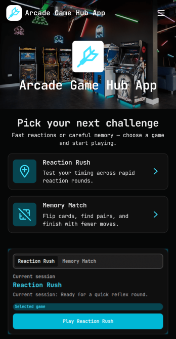 Arcade Game Hub App Template