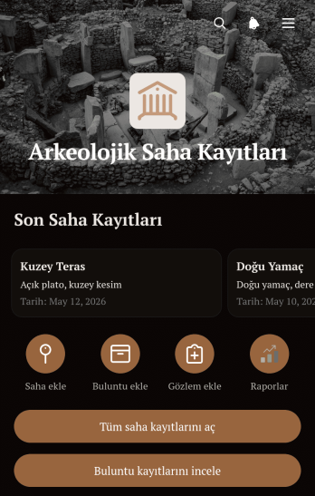 Arkeolojik Yüzey Araştırması Kayıtları Uygulama Șablonu
