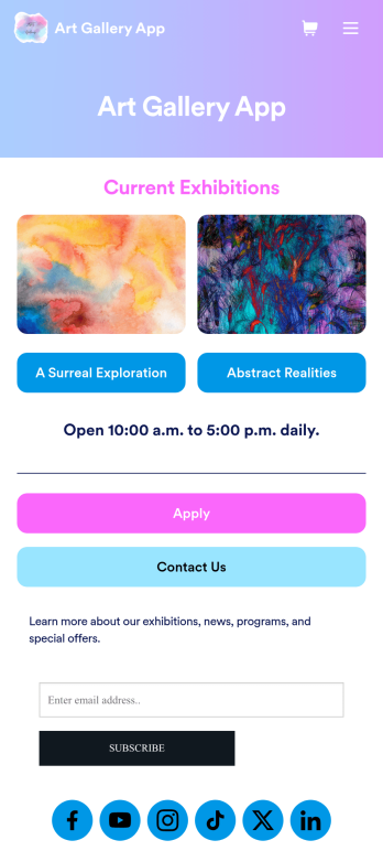 Art Gallery App Template