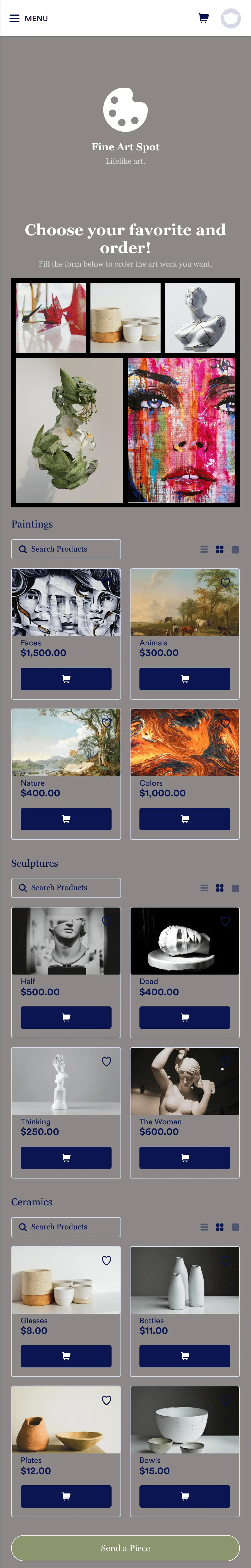 Art Selling App Template Jotform