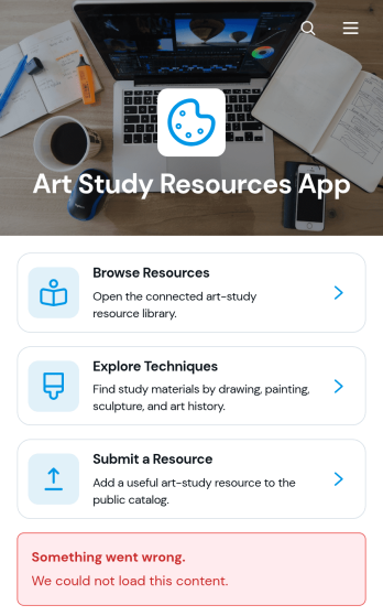 Art Study Resources App Template