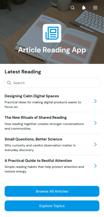 Article Reading App Template