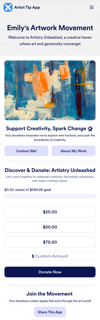 Artist Tip App Template