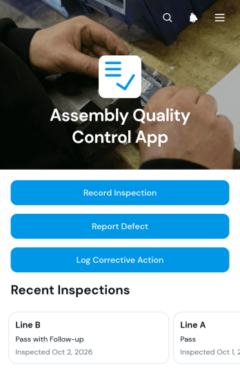 Assembly Quality Control App Template