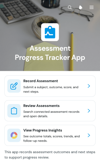 Assessment Progress Tracker App Template