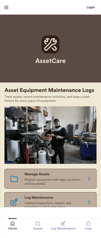 Asset Equipment Maintenance Logs App Template