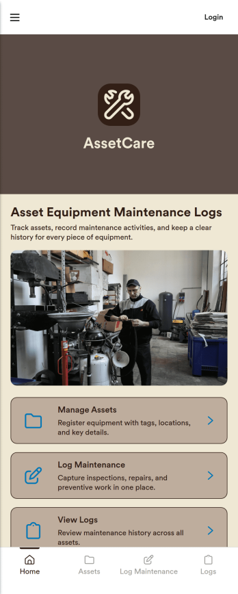 Asset Equipment Maintenance Logs App Template