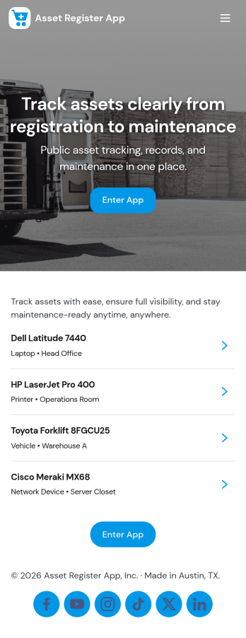 Asset Register App Template