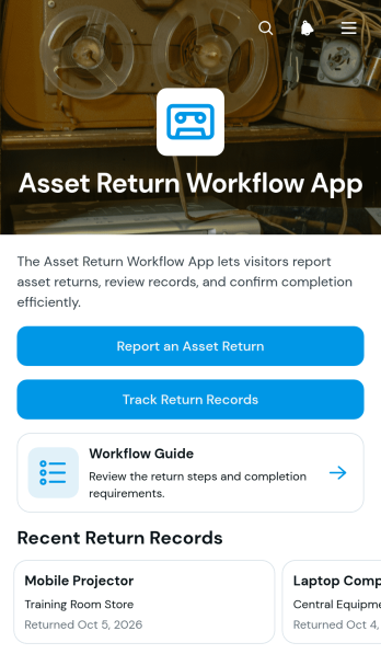 Asset Return Workflow App Template