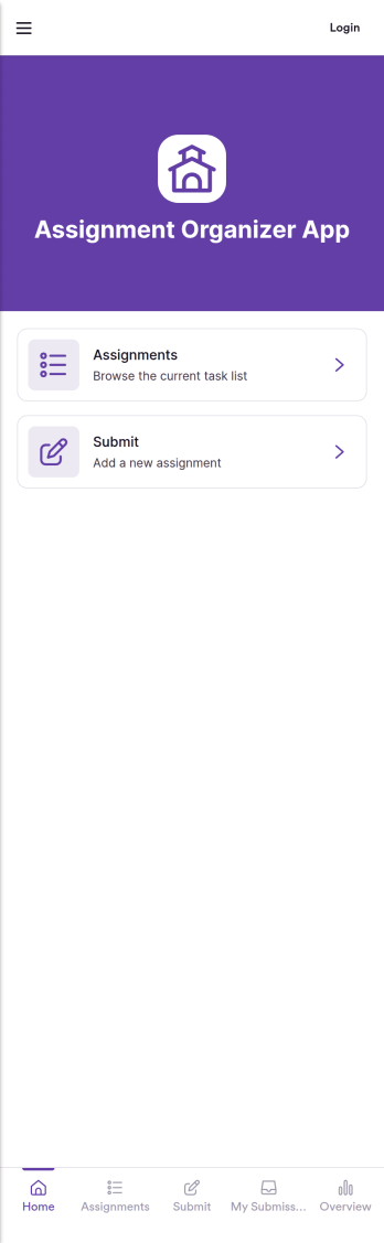 Assignment Organizer App Template