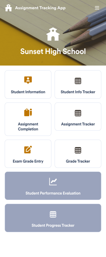 Assignment Tracking App Template