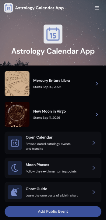 Astrology Calendar App Template