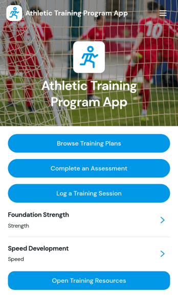 Athletic Training Program App Template