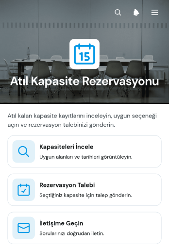 Atıl Kapasite Rezervasyon Uygulama Șablonu