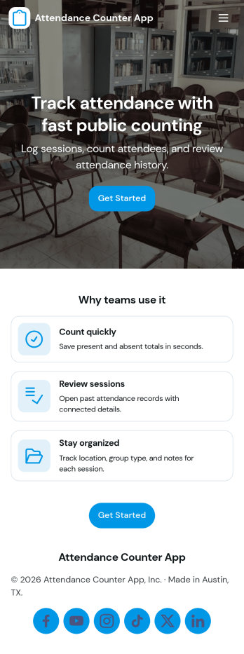 Attendance Counter App Template