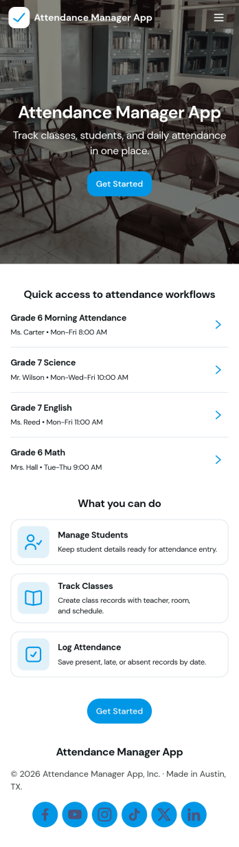 Attendance Manager App Template
