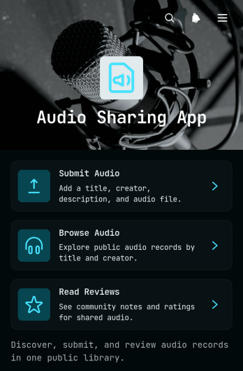 Audio Sharing App Template
