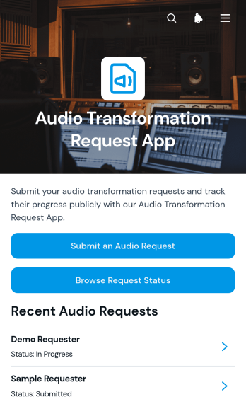 Audio Transformation Request App Template