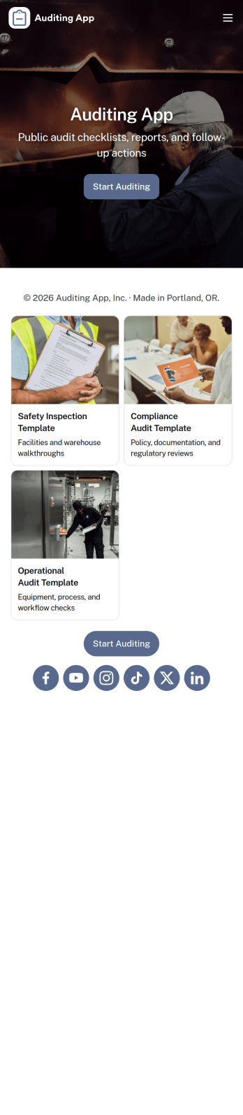 Auditing App Template