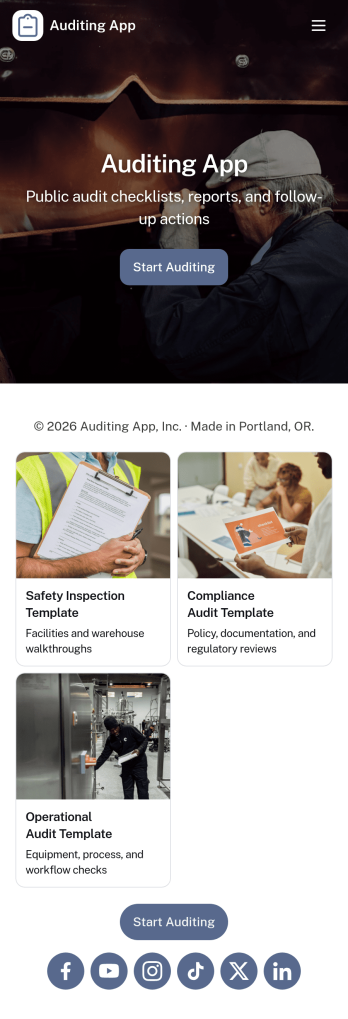 Auditing App Template