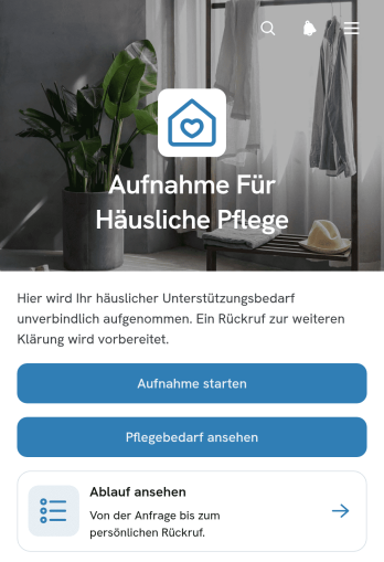 Aufnahme-App für Häusliche Pflege