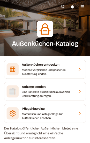Außenküchen-Katalog-App