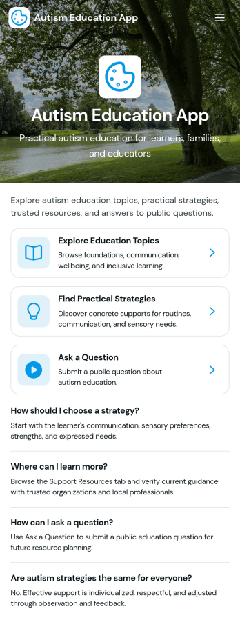 Autism Education App Template