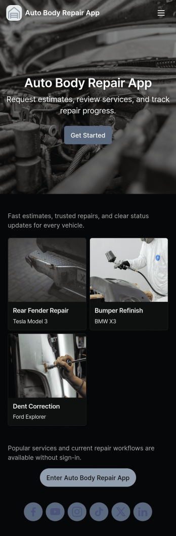 Auto Body Repair App Template