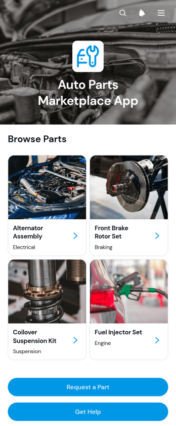 Auto Parts Marketplace App Template