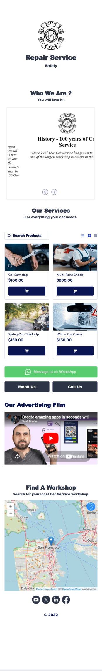 Auto Repair Shop App Template
