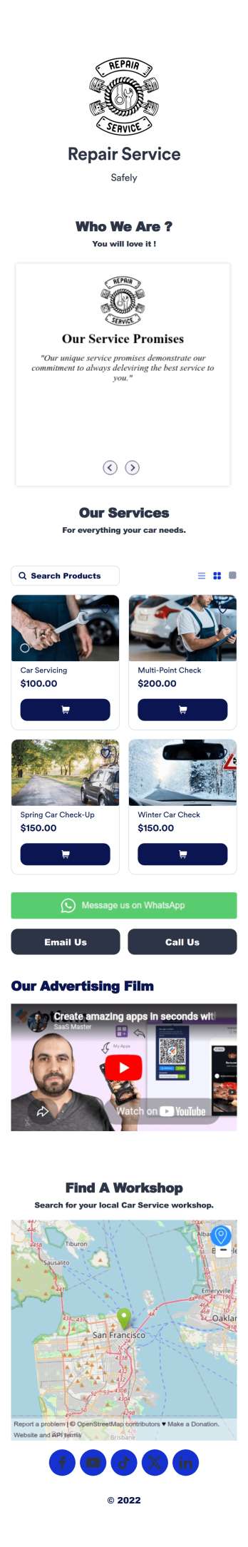 Customizable Auto Repair Shop App