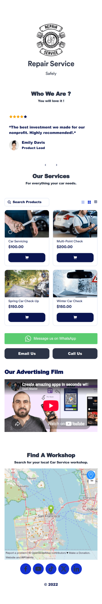 Customizable Auto Repair Shop App