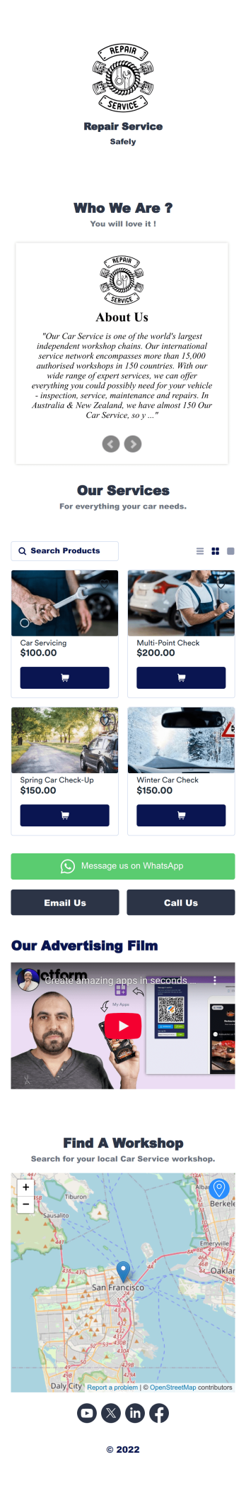 Auto Repair Shop App Template