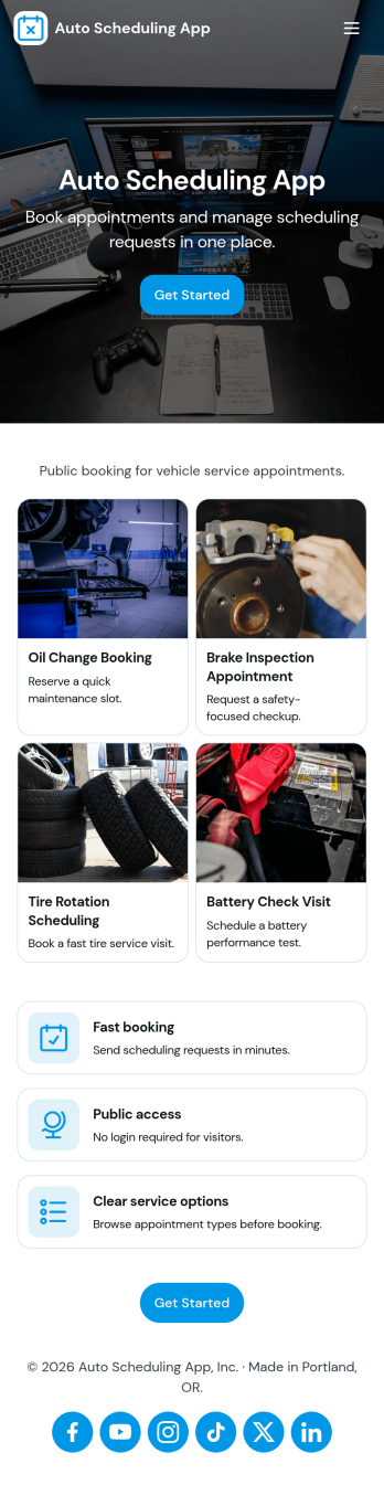 Auto Scheduling App Template