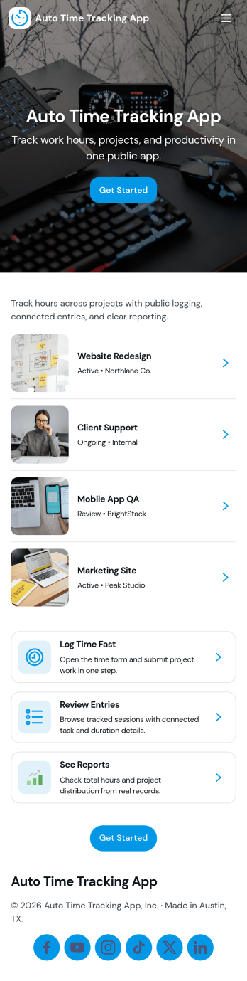 Auto Time Tracking App Template