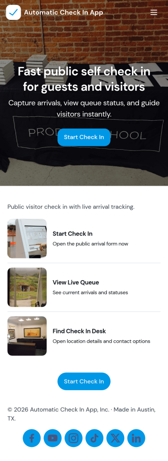 Automatic Check In App Template