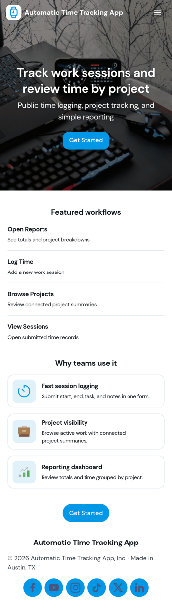 Automatic Time Tracking App Template