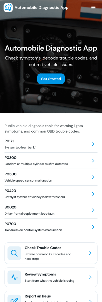 Automobile Diagnostic App Template